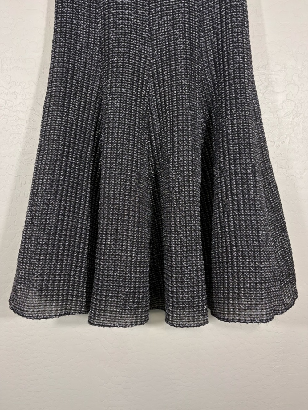 Akris Punto Metallic High Waist A-Line Midi Skirt 8 Silver/Black Quiet Luxury - Picture 4 of 10